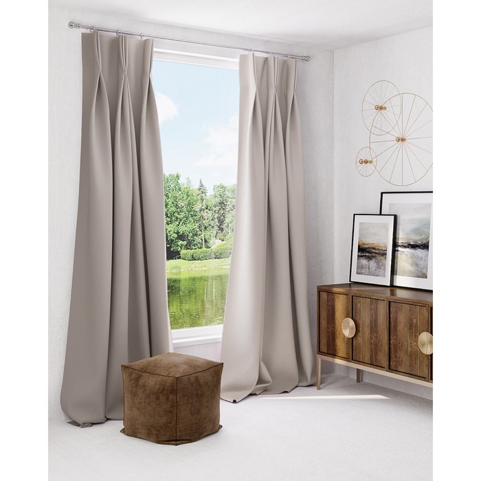 Шторы «Грейси», размер 150х260 см-2 шт, цвет серый