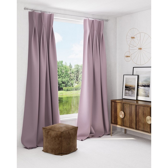 Шторы «Грейси», размер 150х260 см-2 шт, цвет пепельно-розовый