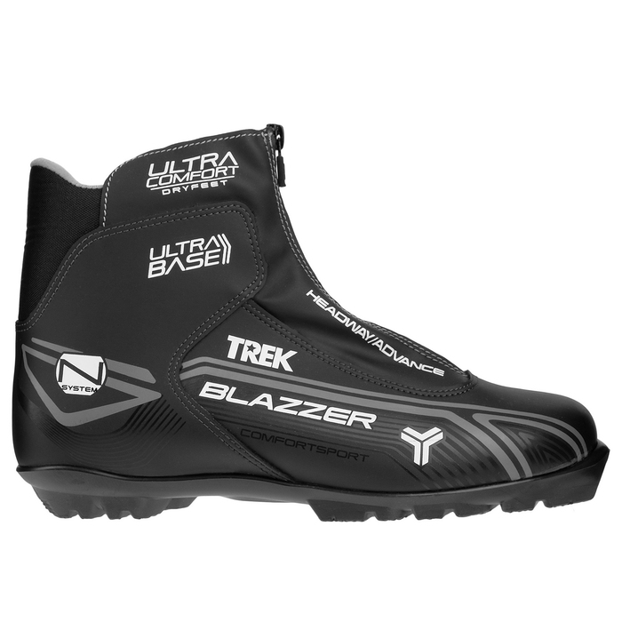 Ботинки лыжные TREK Blazzer Comfort NNN ИК, цвет чёрный, лого серый, размер 38