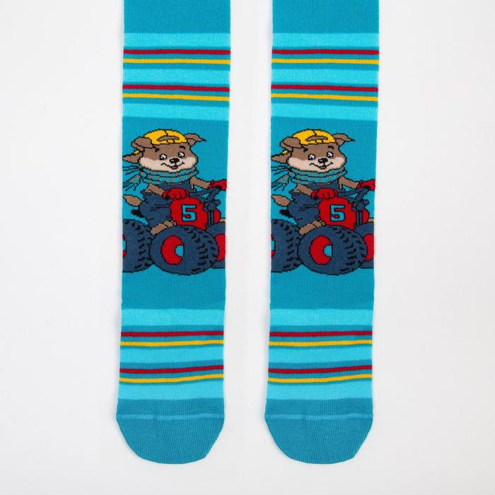 Колготки для мальчика КДМ1-2782, цвет лагуна, рост 98-104 см