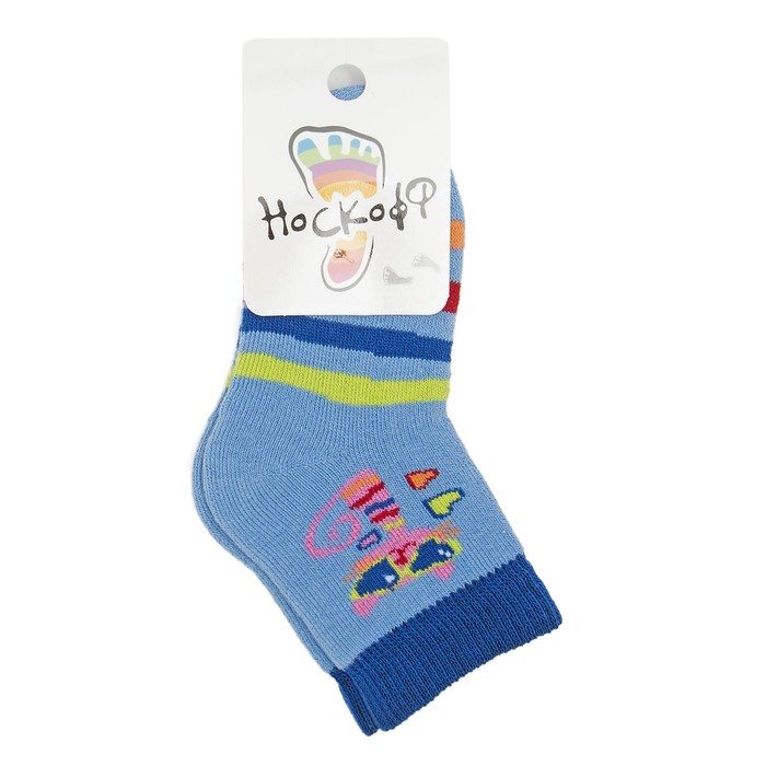 Носки детские плюшевые, цвет голубой, размер 12-14