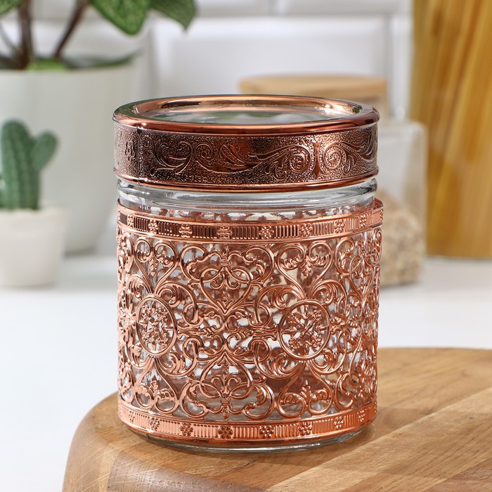 Банка для сыпучих продуктов 650 мл "Царевич", цвет бронза