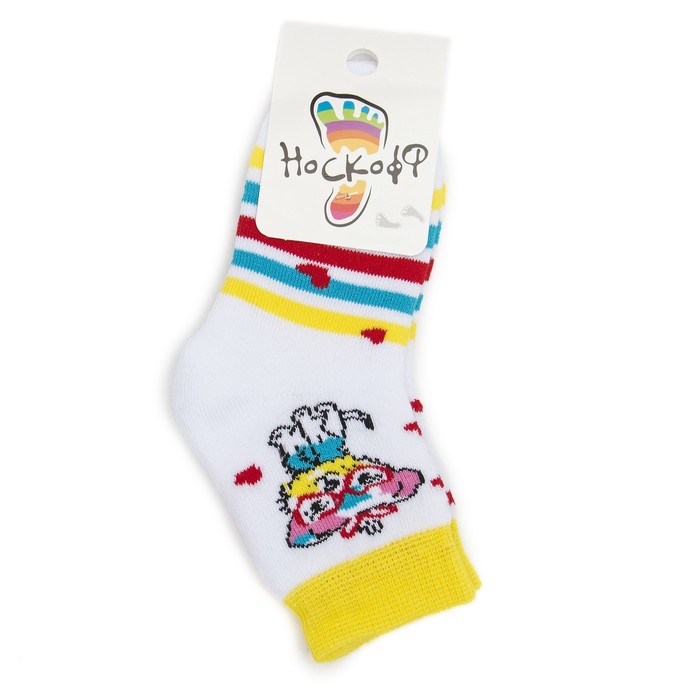 Носки детские плюшевые, цвет белый, размер 14-16