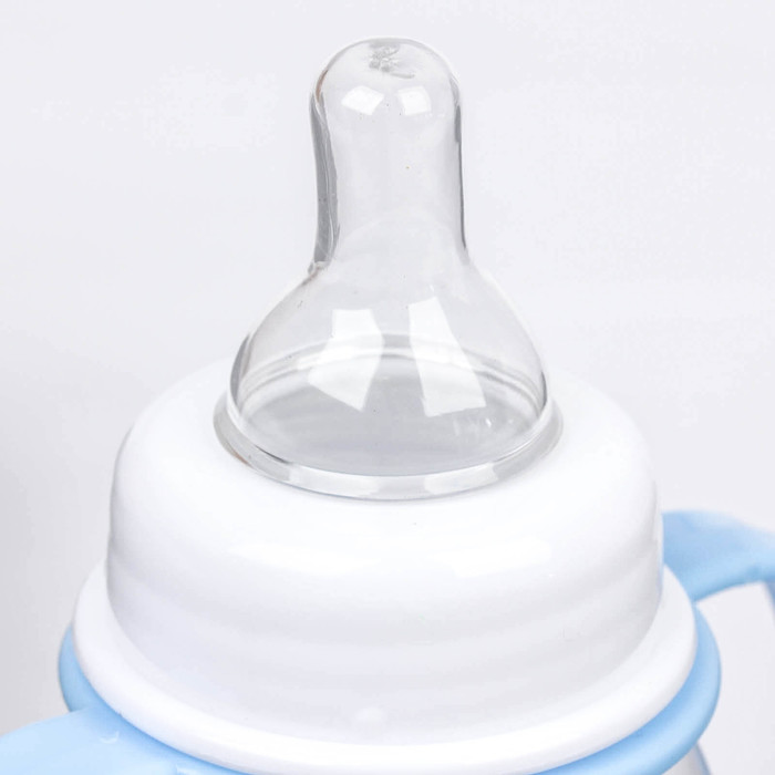 Бутылочка для кормления «Сыночек» с ручками, 150 мл, от 0 мес., цвет голубой