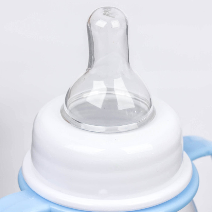 Бутылочка для кормления «Самый любимый» с ручками, 150 мл, от 0 мес., цвет голубой