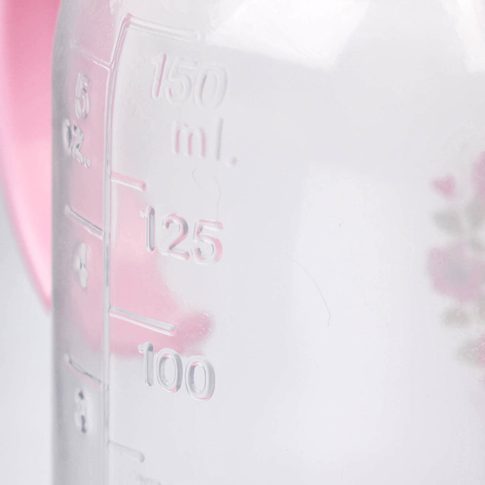 Бутылочка для кормления «Принцесса» с ручками, 150 мл, от 0 мес., цвет розовый