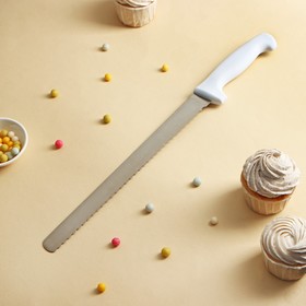 Нож для бисквита, крупные зубчики, ручка пластик, рабочая поверхность 30 см (12»), толщина лезвия 1,8 мм Ош