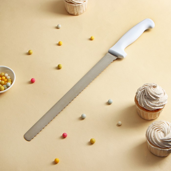 Нож для бисквита, крупные зубчики, ручка пластик, рабочая повер×ность 30 см (12»)