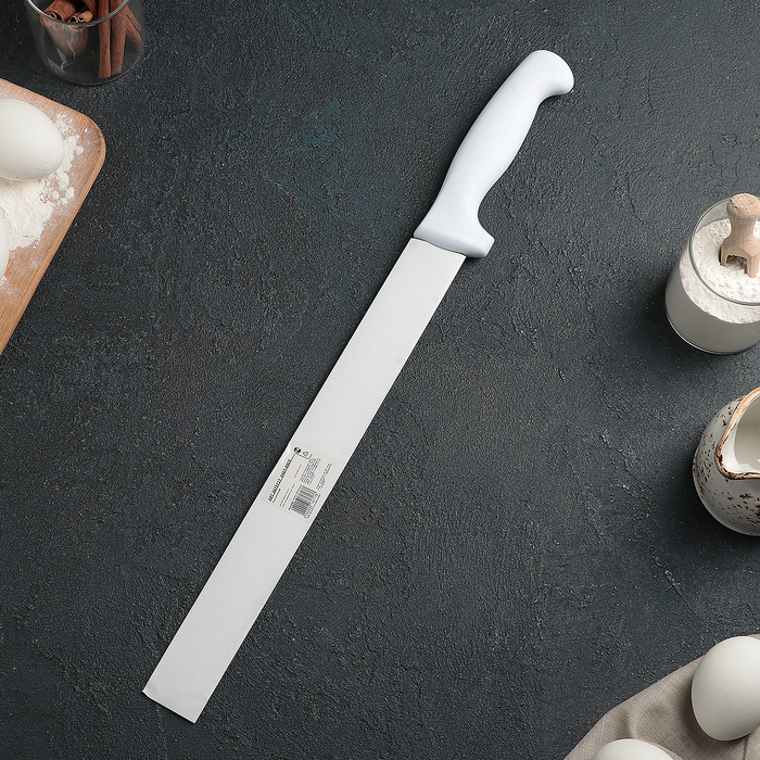 Нож для бисквита, мелкие зубчики, ручка пластик, рабочая поверхность 29,5 см (12")