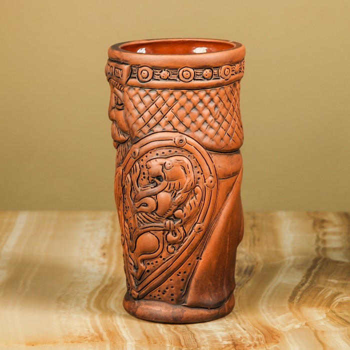 Бокал сувенирный "Богатырь" терракота 0,8л