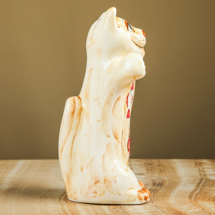 Фигурка "Кот-рыбак" майолика 20 см