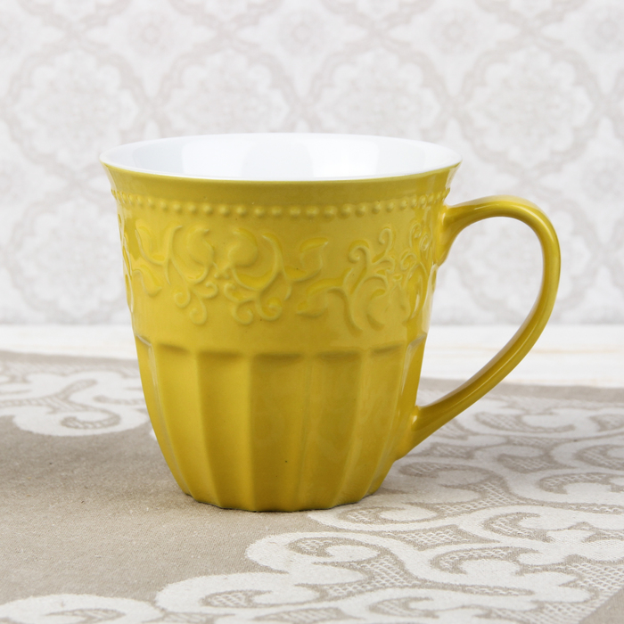 Кружка 500 мл "Элен", цвет желтый