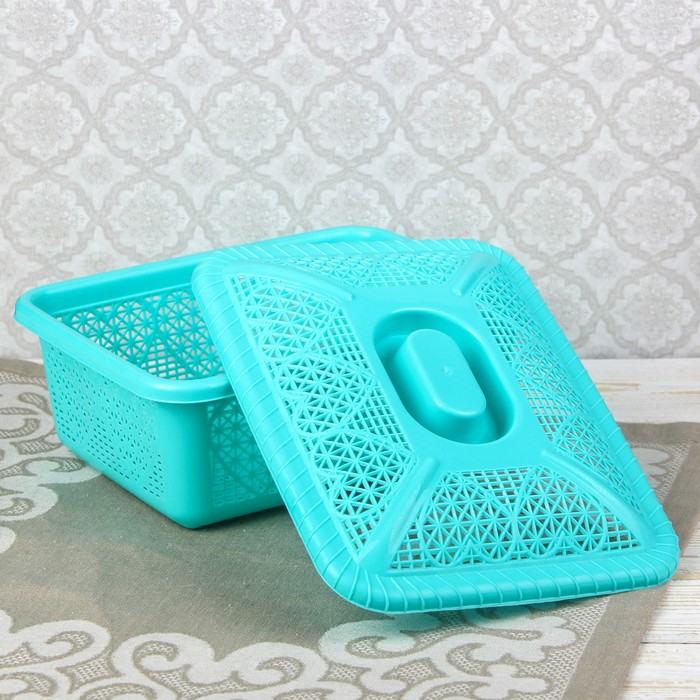 Миска-фруктовница 2 л с крышкой, цвет МИКС