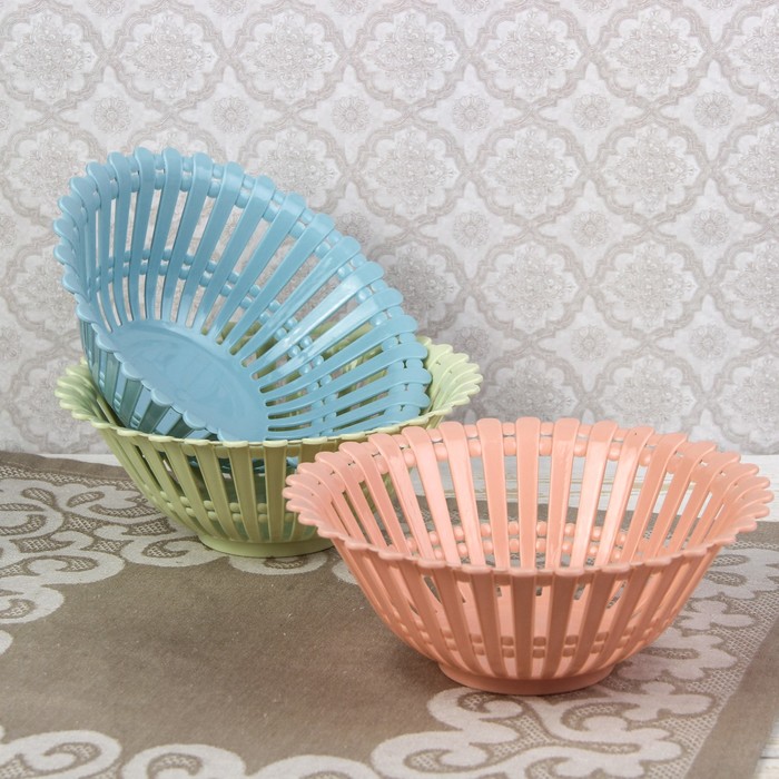 Ваза для хлеба и фруктов 19 см "Уют" круглая, цвета МИКС