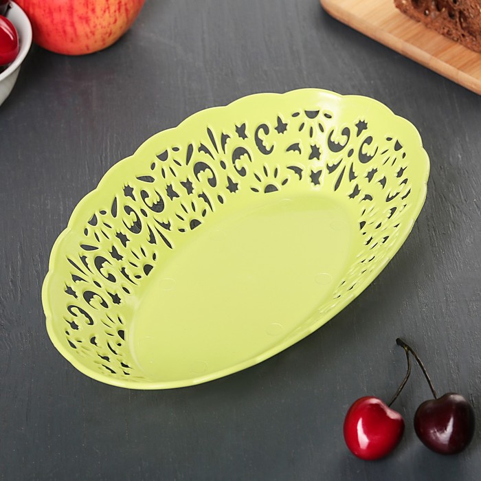 Ваза для хлеба и фруктов "Амели", овальная, цвет белый