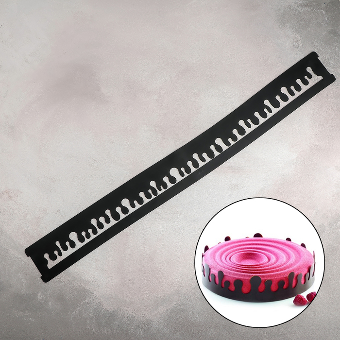 Форма кондитерская-трафарет для шоколада "Капли" 89,5х8,5х0,2 см, цвет чёрный