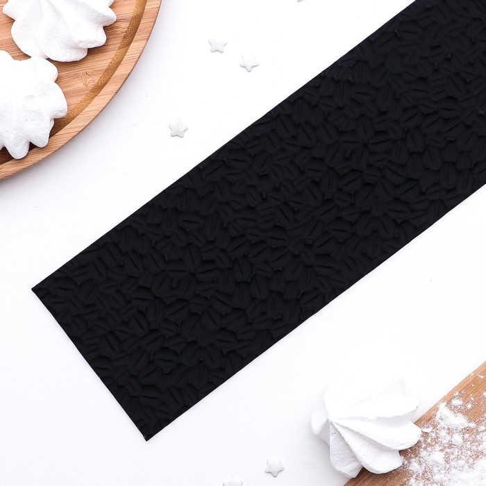 Форма кондитерская-трафарет для шоколада "Кофейные зерна" 89,5х8,5х0,2 см, цвет черный