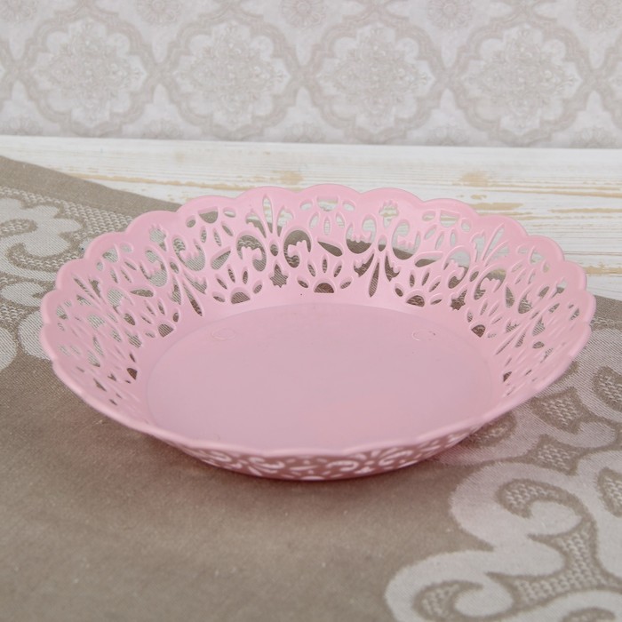 Ваза для хлеба и фруктов 19 см "Клео" круглая, цвета МИКС