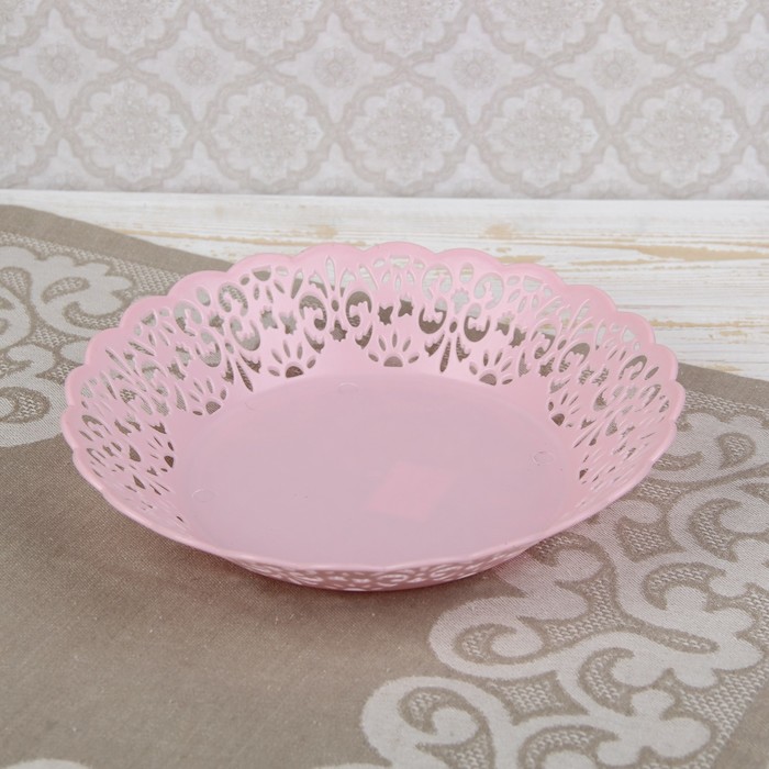 Ваза для хлеба и фруктов 22 см "Клео" круглая, цвета МИКС