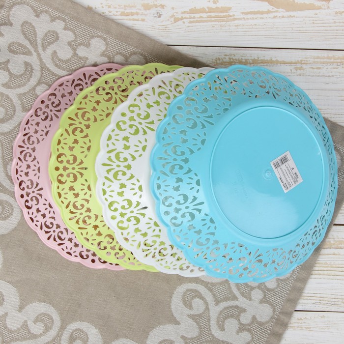 Ваза для хлеба и фруктов 22 см "Клео" круглая, цвета МИКС