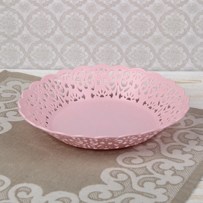 Ваза для хлеба и фруктов 25 см "Клео" круглая, цвета МИКС