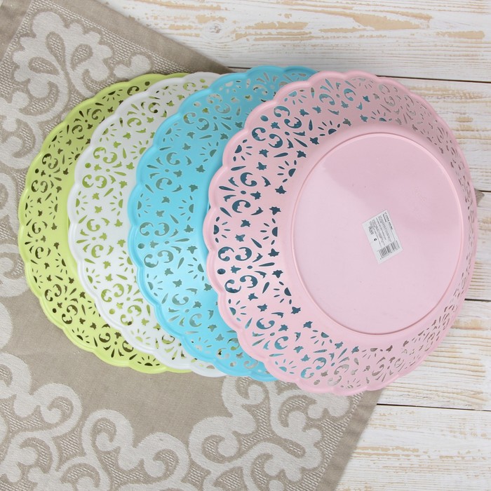 Ваза для хлеба и фруктов 25 см "Клео" круглая, цвета МИКС