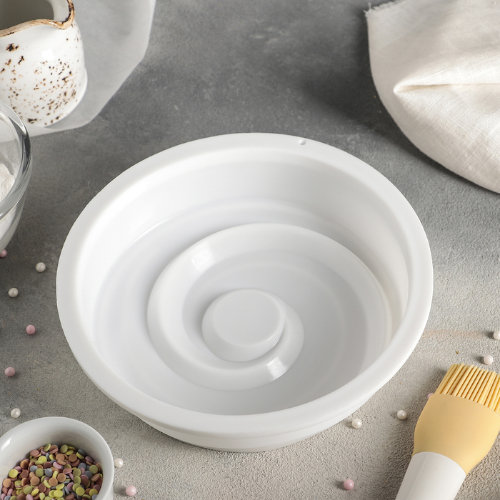 Форма для выпечки и муссовых десертов 19,2х5 см "Круговорот", цвет белый