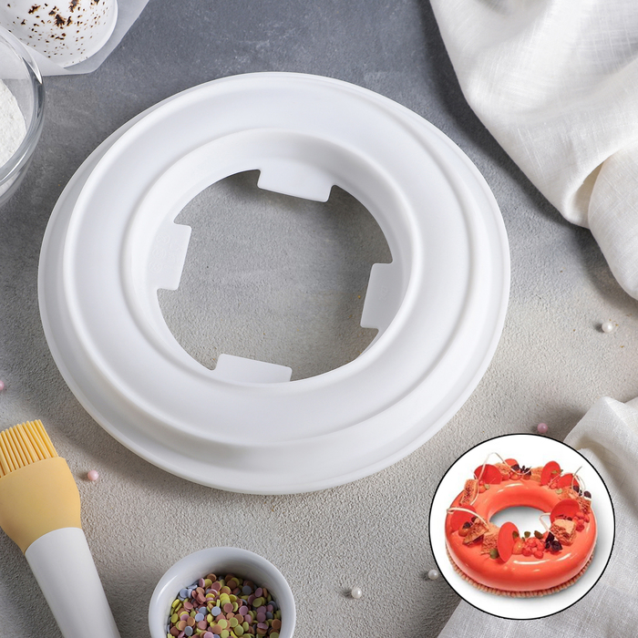 Форма для выпечки и муссовых десертов 23,5х3,5 см "Начинка", цвет белый