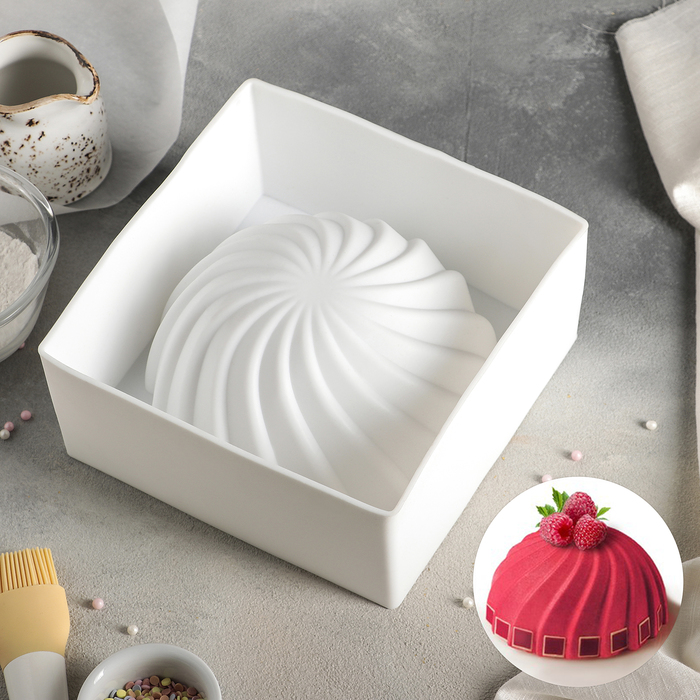 Форма для выпечки и муссовых десертов 19,2х9,5 см "Взбитые сливки", цвет белый