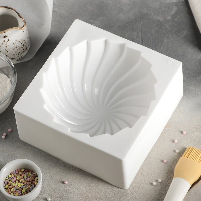 Форма для выпечки и муссовых десертов 19,2х9,5 см "Взбитые сливки", цвет белый