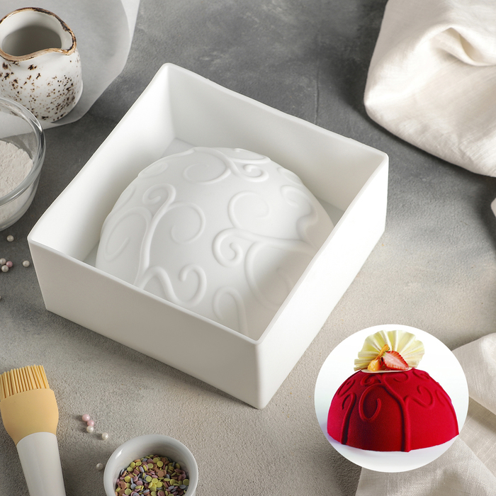 Форма для выпечки и муссовых десертов 19,3х9,2 см "Вензель", цвет белый