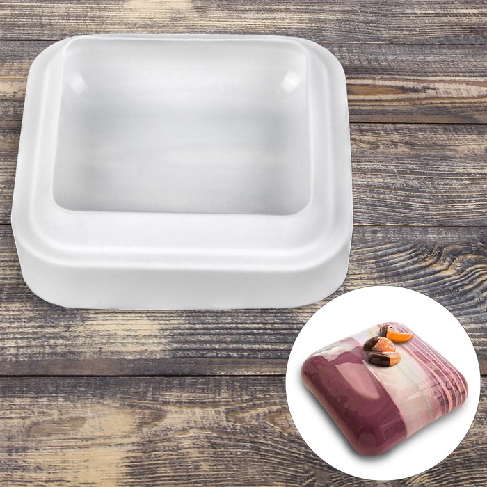 Форма для выпечки и муссовых десертов 18,5х5 см "Квадро", цвет белый