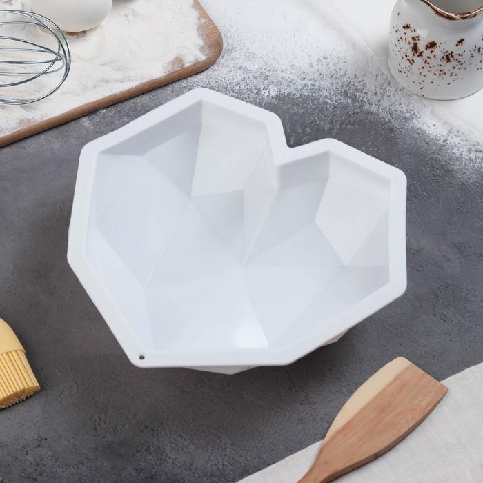 Форма для выпечки и муссовых десертов "Геометрия любви", цвет белый