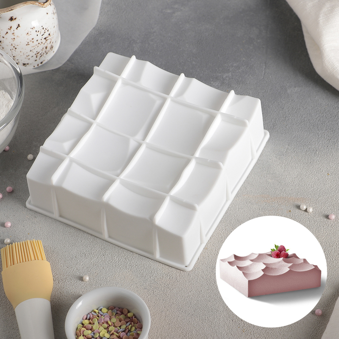 Форма для выпечки и муссовых десертов "Морская пена", цвет белый