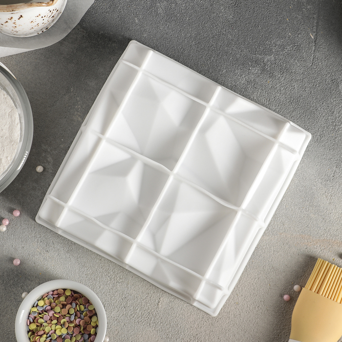 Форма для выпечки и муссовых десертов 16х15,5х5,3 см "Сладкие скалы", цвет белый