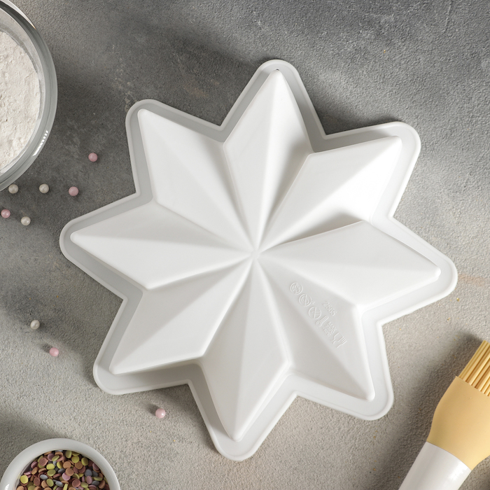 Форма для выпечки и муссовых десертов 22х6 см "Звезда", цвет белый