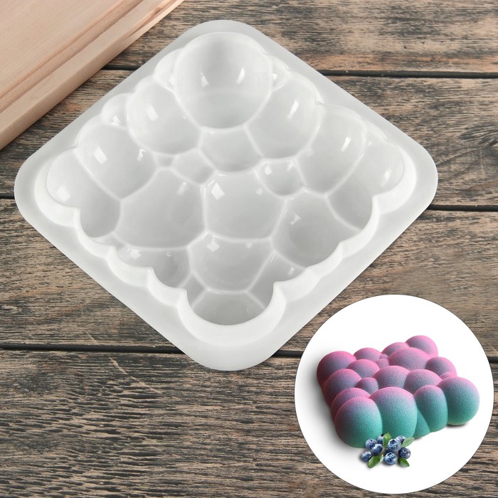 Форма для выпечки и муссовых десертов 20х5,5 см "Воздушные пузыри", цвет белый