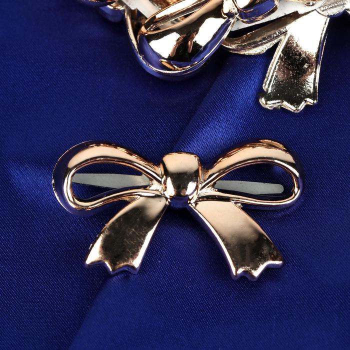 Декоративный элемент на прокол "Бант", 4,5 х 2,6см, 5 пар, цвет золотой