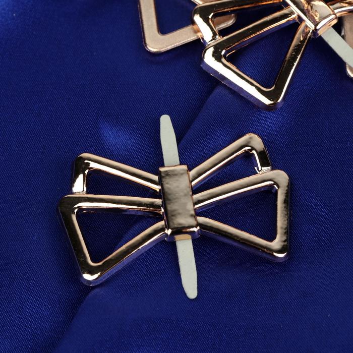 Декоративный элемент на прокол "Бант", 4,7*2,8см, 5 пар, цвет золотой,