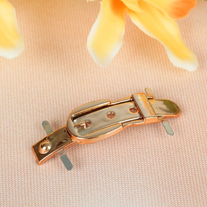 Декоративный элемент на прокол "Ремень", 6*1,7см, 5 пар, цвет золотой,