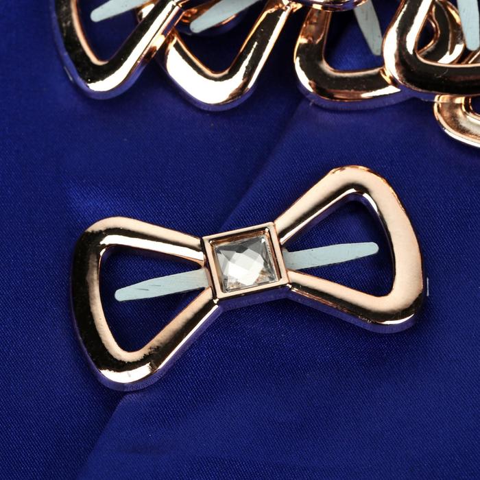 Декоративный элемент на прокол "Бант", 5,5*3см, 5 пар, цвет золотой,