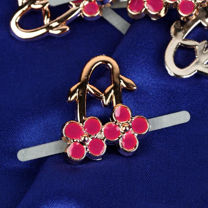 Декоративный элемент на прокол "Цветок", 2,7*2,2см, 5 пар, цвет золотой,