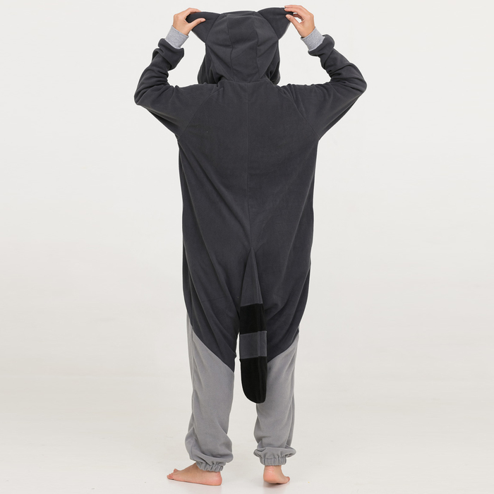 Комбинезон-кигуруми "Серый енот", р-р 48-50 (L), рост 176-184 см
