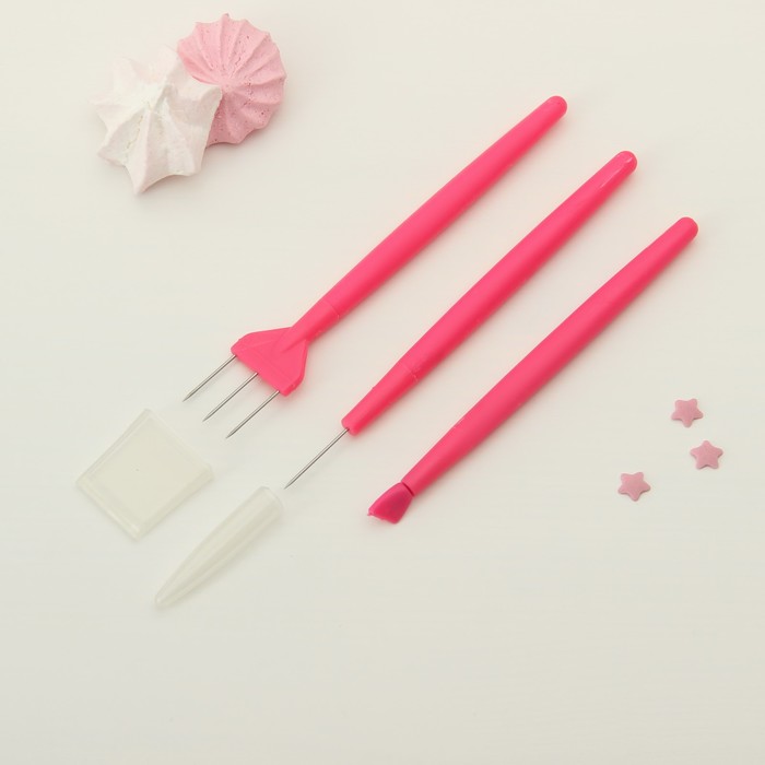 Набор для моделирования кондитерских украшений, 3 шт, цвет МИКС