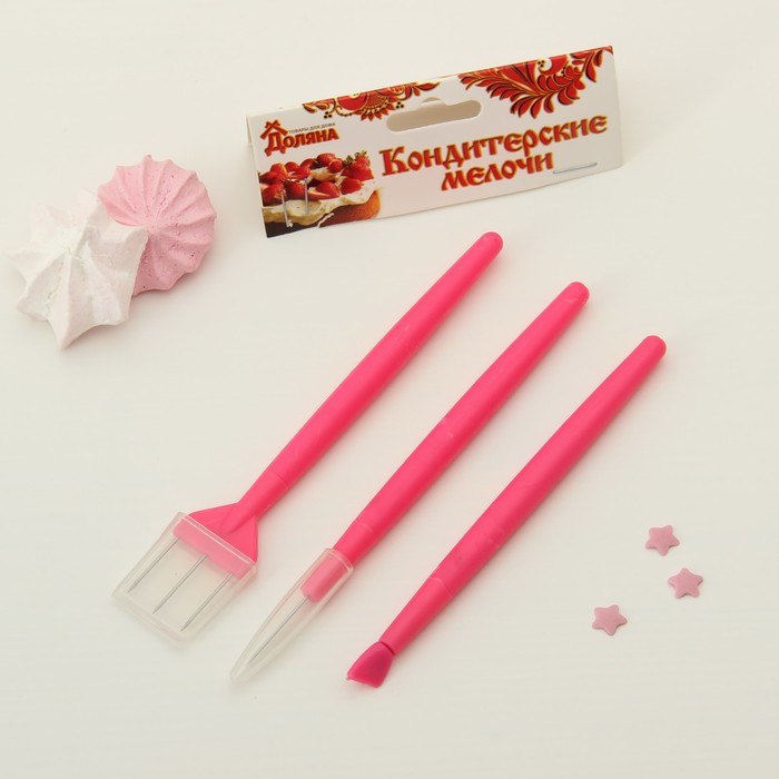 Набор для моделирования кондитерских украшений, 3 шт, цвет МИКС