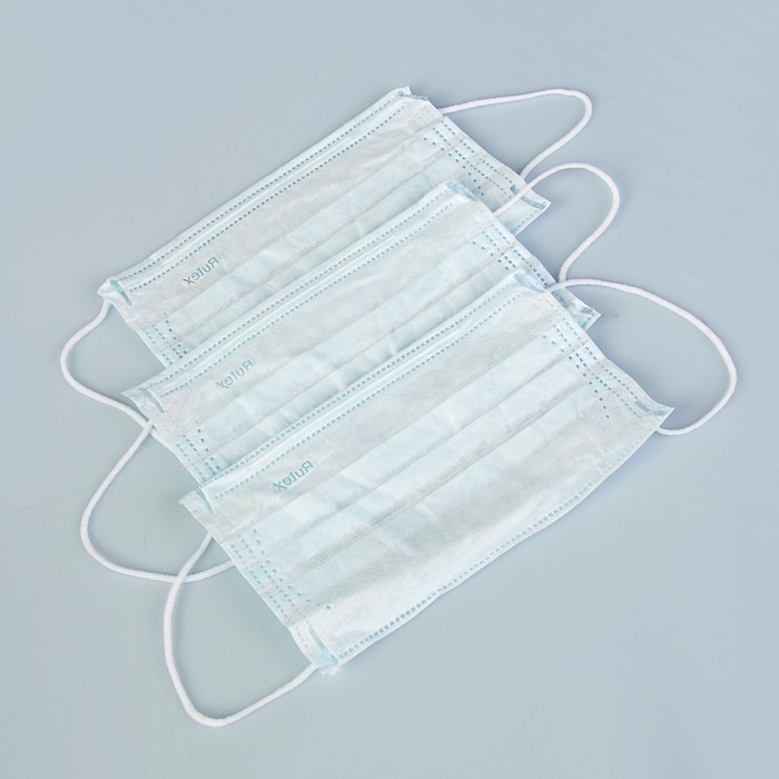 Маска медицинская стандарт Rutex (белая, голубая) МИКС, в упак 50 шт