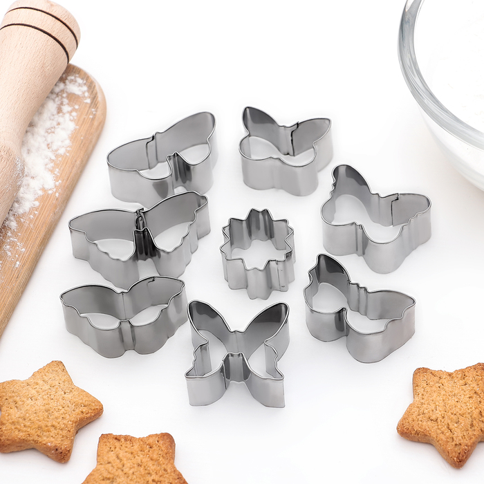 Набор форм для выпечки "Бабочки", 8 шт