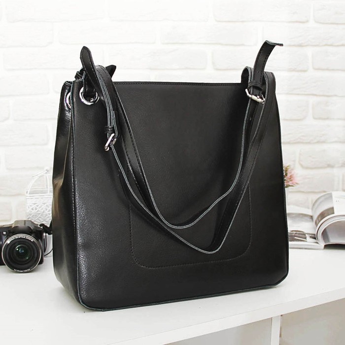 Сумка женская, отдел с перегородкой на молнии, цвет чёрный