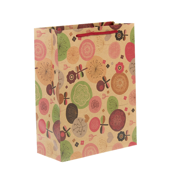 Пакет крафт "Весенний", 19 х 8 х 24 см