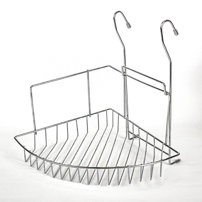 Полка на рейлинг, угловая, цвет хром